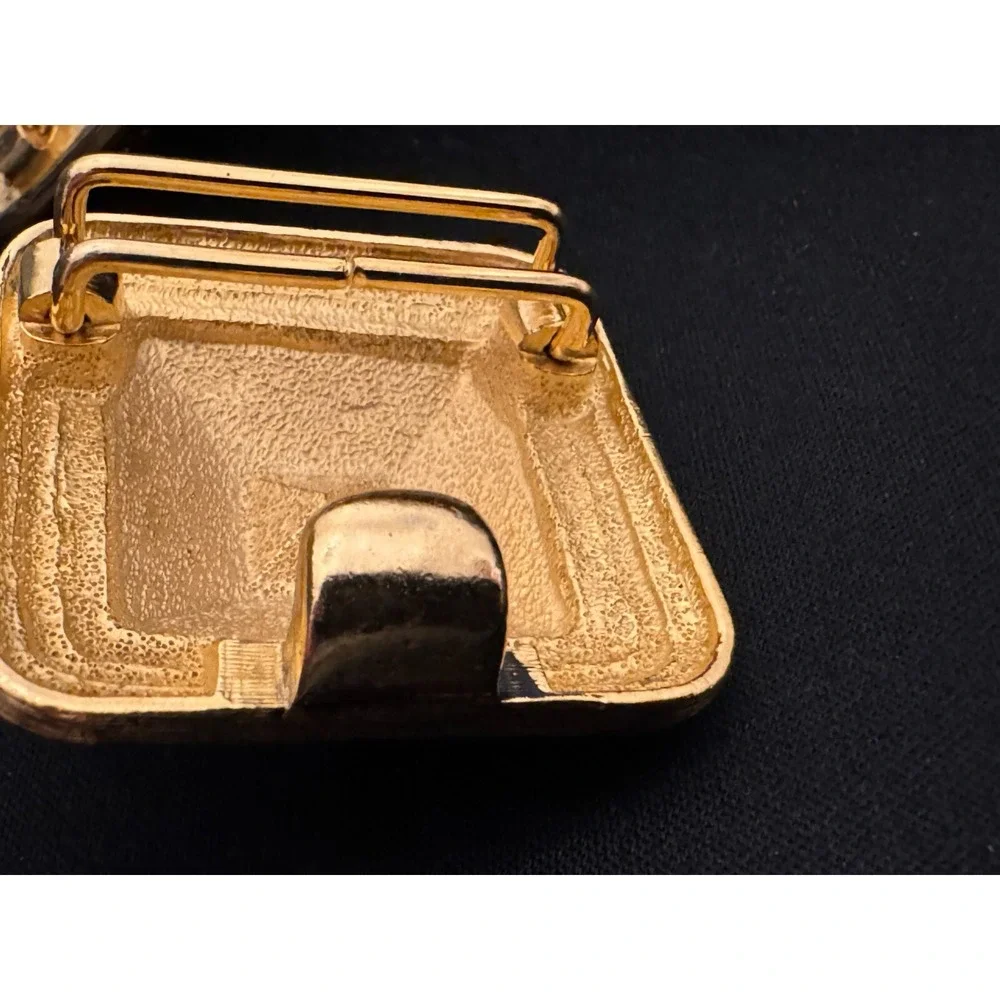 Vintage Paquette Mixed Metal‎ 2 Piece Interlocking Belt Buckle Rhinestone